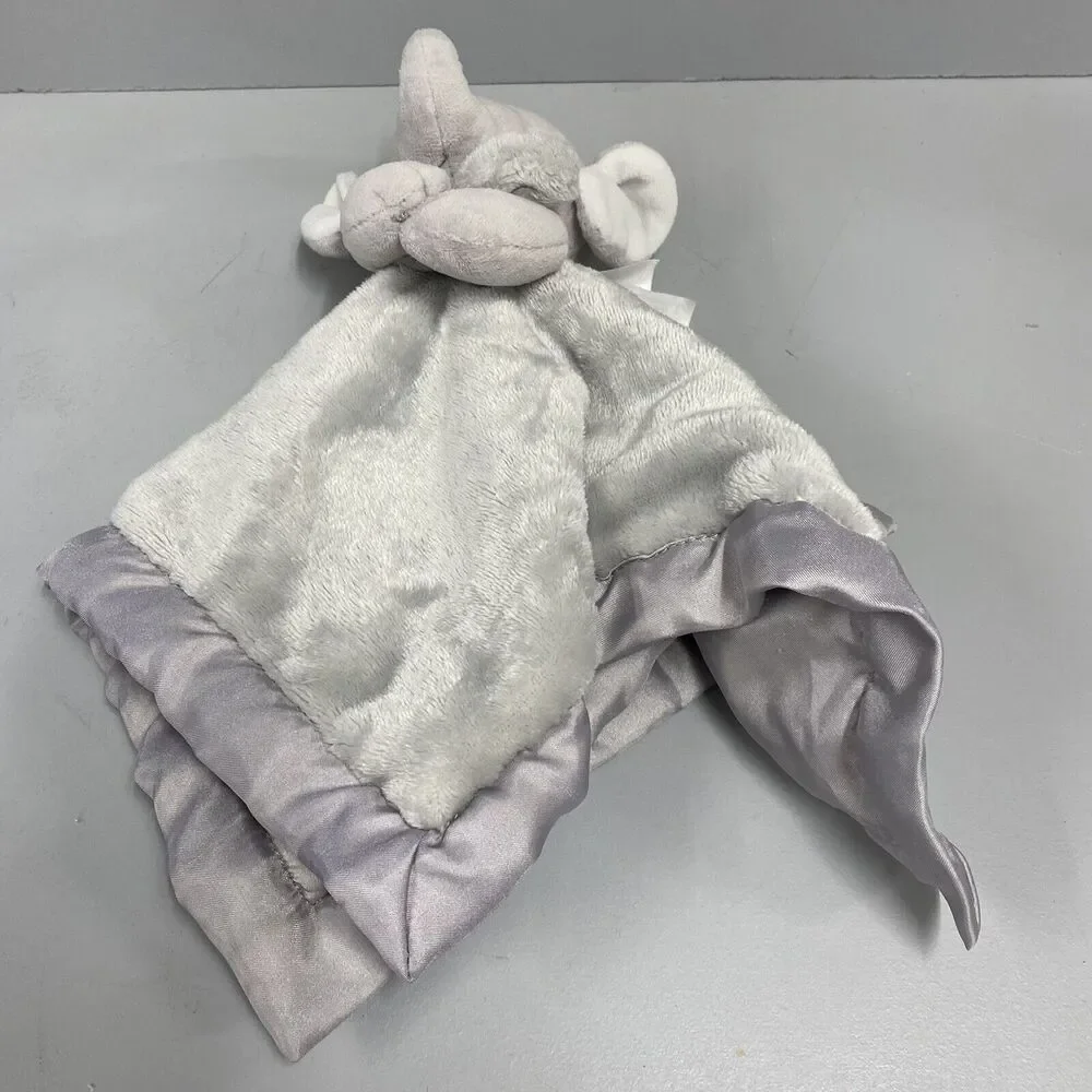 Carter's 2016 Gray Elephant Lovey Security Blanket Satin Trim 15X15 Lovie Binkie